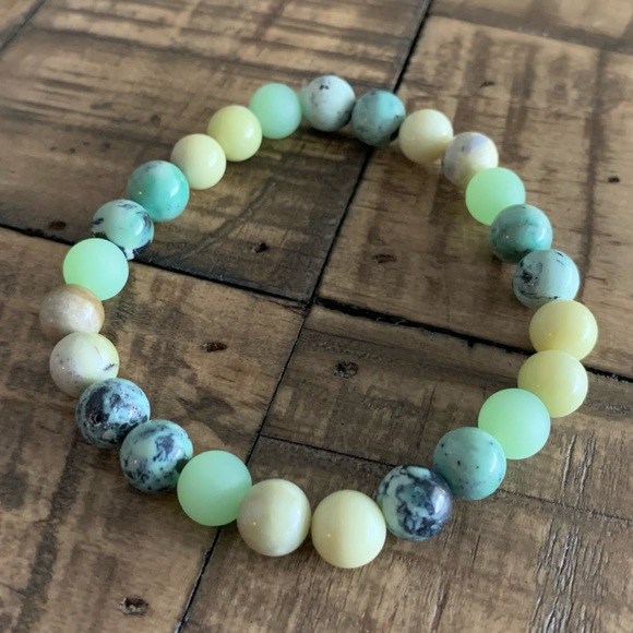 Handmade Jewelry - Jasper - Turquoise and Sea Glass Chakra Bracelet